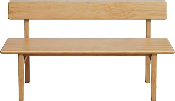 Outdoor indoor Bench,39.3 Patio Garden and balcony Wooden Bench, Weatherproof Sturdy Wood Garden Bench with Seat for Porch, Park, Backyard, 800 Lbs Max Load, 2-Person log color Loveseat with Backrest