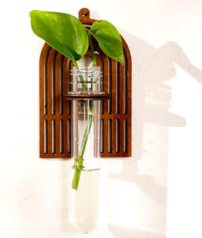 Letter Planter Test Tubes for Plants Wall Décor Clear Propagation Vases for Flowers Custom Sign Alphabet Wall Art Personalized Gifts Brown Letter A