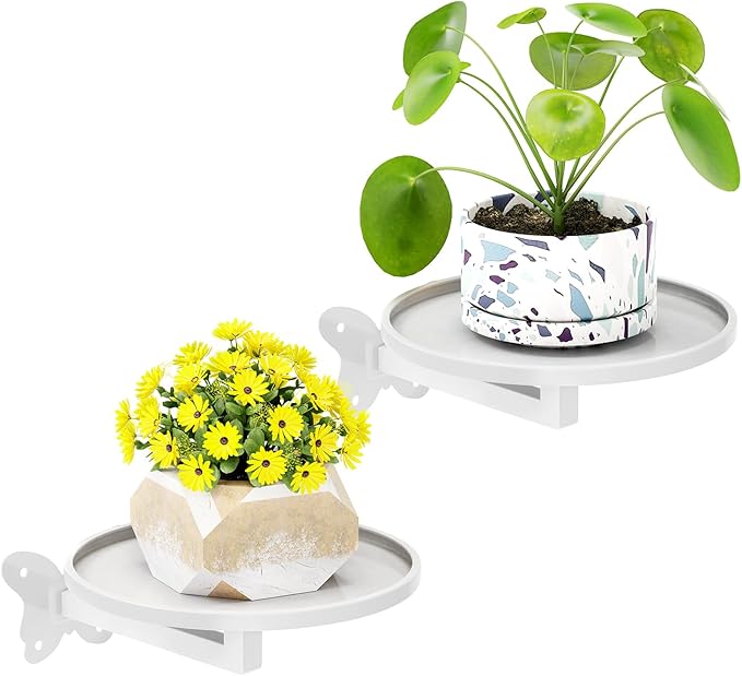 Wall Mounted Plant Holder - Butterfly Metal Hanging Shelf for Indoor Plants Succulents Flowers Decor Sturdy Wall-Mounted Storage for Bedroom Living Room Bathroom Space-Saving Home Organizer 2-Pack White
