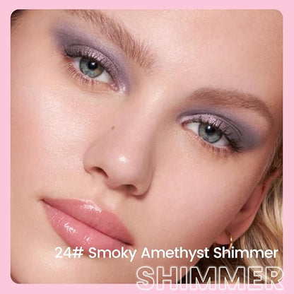 evpct 1Pcs Smoky Amethyst Shimmer Cream Eye Shadow Brightener Sticks for Eyes Waterproof Pigmented, Double Ended Cream Eyeshadow Stick Pencil Pen with Applicator, Eye Shadow Palette Highlighter Makeup