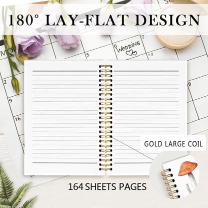 Rustic Mushrooms Spiral Notebook, Cottagecore Mushrooms Journal Notebook, Educational Mushroom Journaling Notebooks for Women Men, Mushroom Office School Supplies Gifts, 5.5x8.3 Inch