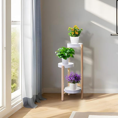 Plant Stand Indoor, 3 Tier Bamboo Plant Stands Corner Plant Stand for Multiple Plants, Tall Plant Shelf Plant Holders for Indoor, Outdoor, Corner, Living Room, Balcony, and Bedroom