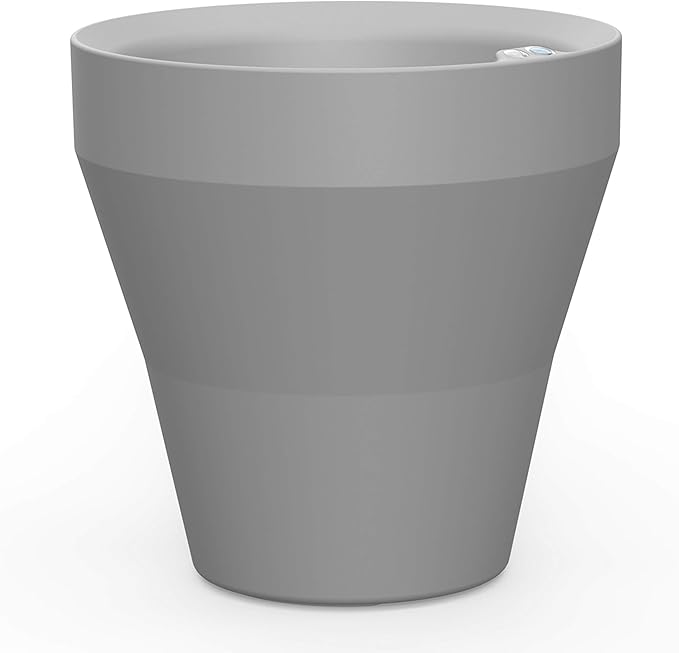 Crescent Garden Rim TruDrop Planter, Self-Watering Plant Pot, 22-Inch (Ash)