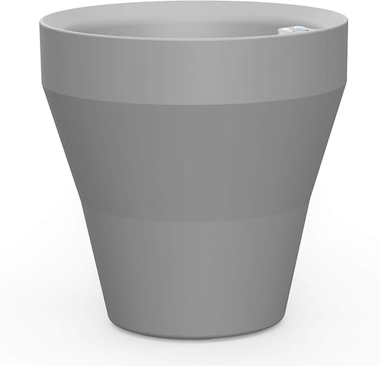 Crescent Garden Rim TruDrop Planter, Self-Watering Plant Pot, 22-Inch (Ash)