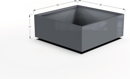 Plantercraft Powder-Coated Aluminum Planter Box - Square Cube - Metal All Weather | Indoor Outdoor | Made in USA | Fully Assembled