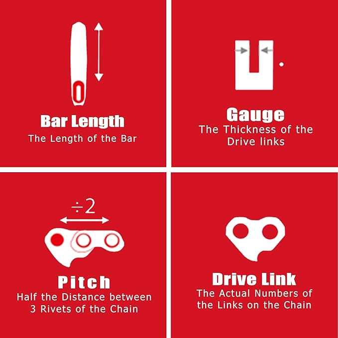 E & S 3 Pack 14 Inch Chainsaw Chain 3/8" LP Pitch .043" Gauge 52 Drive Links Semi-Chisel Chain Saw Chains for Husqvarna, Poulan, Craftsman, Greenworks and More Chainsaw Brands