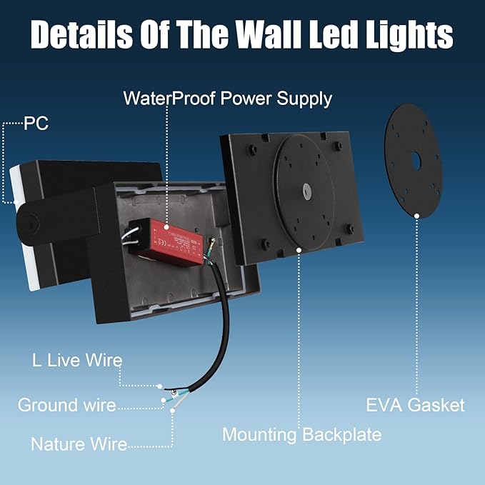 40W LED Wall Light, 4000LM 5000K 360° Wide-Angle Exterior Wall Floodlights, IP66 Waterproof Commercial Outdoor Wall Mount Fixture Wall Pack Security Ideal Lighting for Garage(4 Packs)