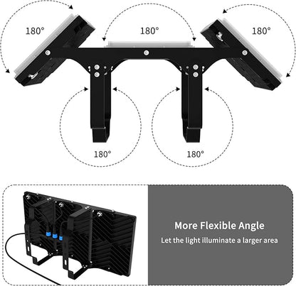 600W LED Flood Light, 60000LM Super Bright Outdoor Security Lights with Wider Lighting Angle, 6000K Daylight White, IP66 Waterproof Outdoor Lighting for Garage, Yard,Parking Lot，Stadium