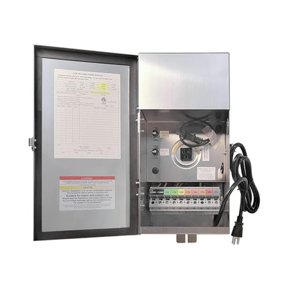 COLOER 600W Low Voltage Landscape Transformer, 120V AC to 12V/13V/14V/15V/16V/17V/18V/22V AC Multi-Tap Stainless Steels Weatherproof Power Pack for Landscape Lighting Outdoor(Transformer Only)