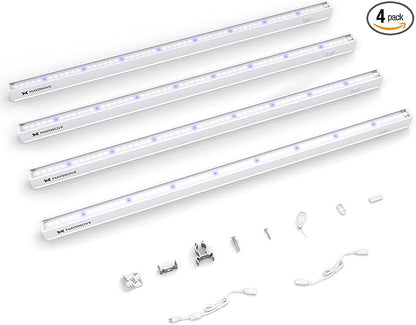 Grow Lights for Indoor Plants 2FT, Blue-Rich Full Spectrum 5000K Grow Light, 60W(4 x 15W), T5 LED Grow Light Strips for Succulents, High PPFD, Linkable, White, 4-Pack