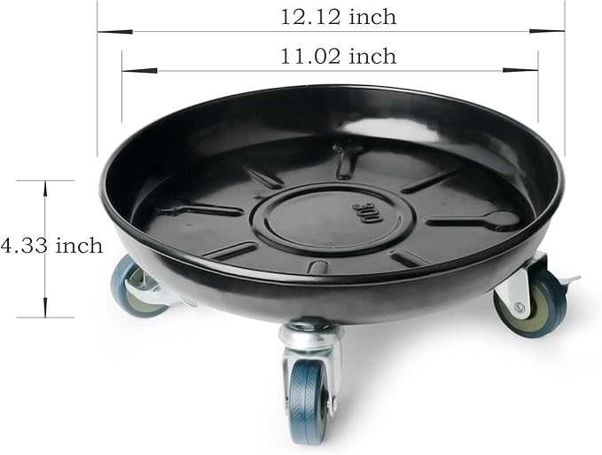 Plant Caddy with Wheels 12 Inch 3 Pack, Heavy Duty Metal Plant Stand & Dolly with Lockable Casters, Holds 160 lbs for Indoor Outdoor Large Flower Pots, Black