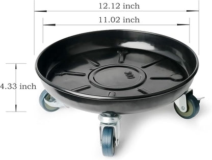 Plant Caddy with Wheels 12 Inch 3 Pack, Heavy Duty Metal Plant Stand & Dolly with Lockable Casters, Holds 160 lbs for Indoor Outdoor Large Flower Pots, Black