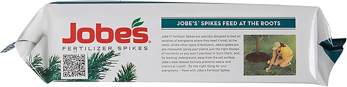 Jobe’s Slow Release Evergreen Fertilizer Spikes, Easy Plant Care for Cypress, Arborvitae, Pine, Cedar, and Many More Acid Loving Trees, 15 Count