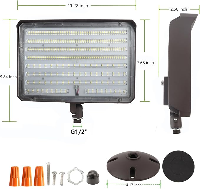 150W Outdoor LED Flood Light Dusk to Dawn with Knuckle, 21000LM 1500W Equivalent, 100-277V 5000K Daylight, ETL Commercial LED Flood Light Fixture, Outdoor Security Lighting for Landscape/Parking Lot