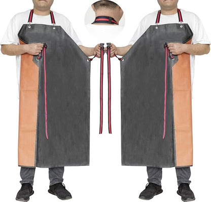Thick Rubber Apron,Professional Waterproof Chemical Oil Resistant Aprons for Dishwashing,Dog Grooming,Butcher(2 pack)
