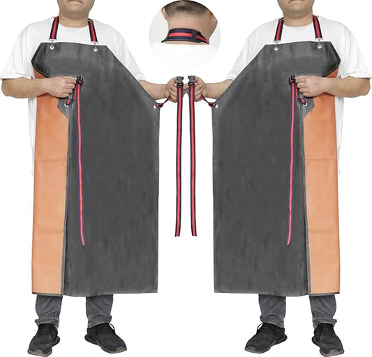 Thick Rubber Apron,Professional Waterproof Chemical Oil Resistant Aprons for Dishwashing,Dog Grooming,Butcher(2 pack)