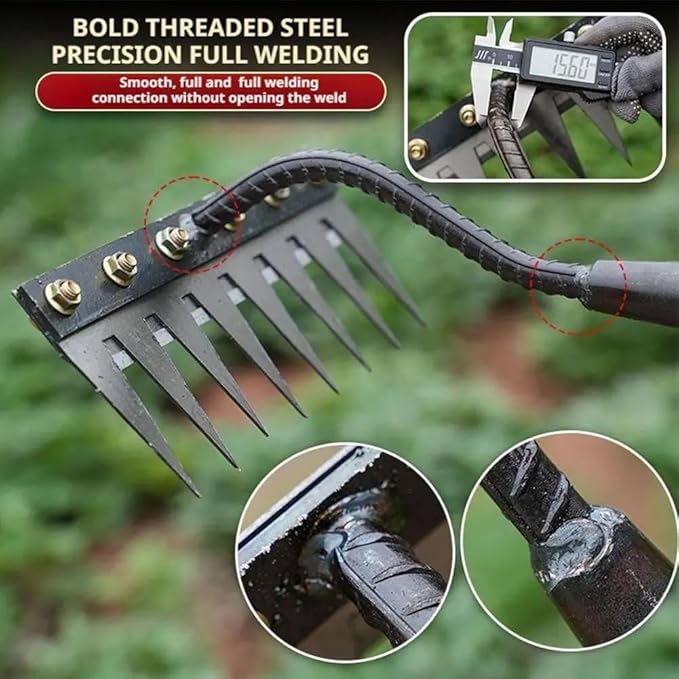 Gardenia Iron Weeding Rake, 2025 Gardenia Iron Weeding rake, Ironrake The Heavy-Duty Irons Weedings Rakes,Irons Rakes for Gardening and Weedings (8 Teeth)