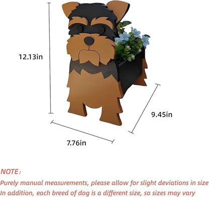 Yorkshire Dog Planter,Cute Dog Flower Pot,Gifts for Pet Lovers,Unique Animal Plant Pots,Office,Indoor Outdoor Garden Decor(9.45 * 7.76 * 12.13in)