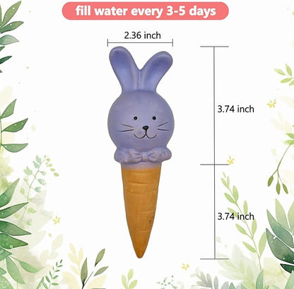 4 Pcs Plant Terracotta Self Watering Spikes, Vacation Plant Self Watering Devices, Clay Plant Watering Stakes Suitable for Indoor Plant Watering Globes Bunny Gifts Women Mom Grandma Wife Rabbit
