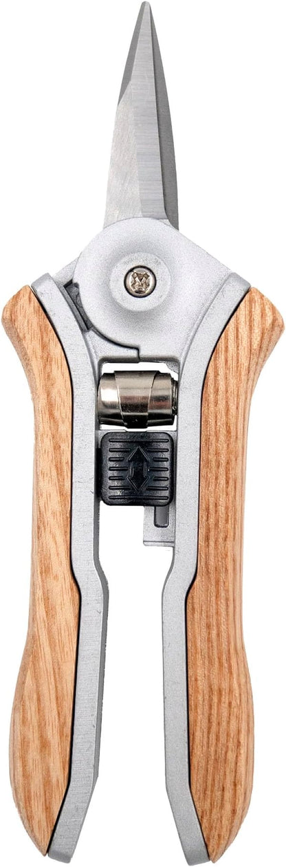 Ferry-Morse Hand Tool Wood Handle Pruning Garden Snips, Garden Shears, Snips for Gardening, Flower scissors Florist clippers, Hand Held Pruners for Gardening Heavy Duty, Pruning shears for garden