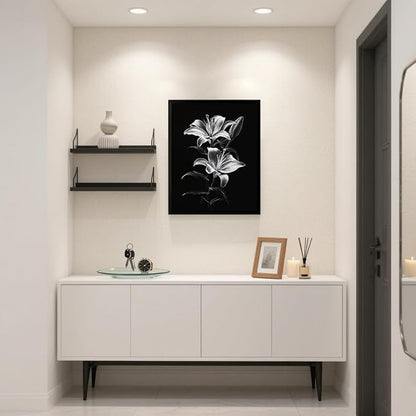 Canvas Bathroom Wall Art Decor Canvas Art Wall Decor Vintage Framed Wall Art Prints Black and White Wall Art Decorations Hallway Flowers Wall Art Pictures for Bathroom Artwork For Walls 16x20 Inchs