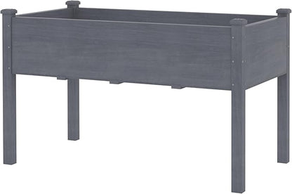 MUPATER 4x2FT Raised Garden Bed, Raised Planter Box with Four Legs, Elevated Garden Bed with Drainage Holes for Herbs, Flowers and Vegetables for Garden, Greenhouse and Farm, Gray