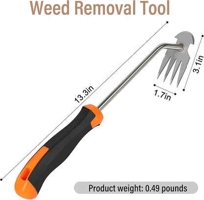 Weed Remover Tool,Portable Garden Weeder Tool,2024 New Gardening Weeding Tools,for Garden Hand Tools for Vegetable Gardening Backyard Farm Planting & Uprooting Weeding Tool (Rubber Handle)
