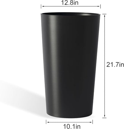 2Pack 23" Tall Modern Plant Pots Black, Indoor/Outdoor Planting with Wire Drawing Process, Containers Large Decorative Tree Planter Front Porch Patio