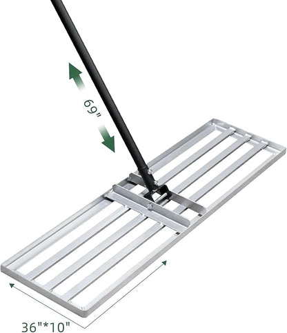 Lawn Leveling Rake - Heavy Duty Level Rake - 36-Inch Wide 69 Inch Handle Lawn Leveler, Levelawn Tool for Garden, Golf Couse, Farm, Backyard…