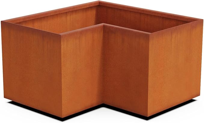 Plantercraft Corten Steel Planter | 30x18 Large Rectangular Planters for Outdoor Plants | Weathering Steel Large Outdoor Planter Box for Patio & Garden | Heavy Duty Metal Planter Rectangle