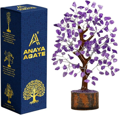 Amethyst Crystal Tree of Life - Handmade Healing Bonsai Purple Tree for Home and Office Decor, Positive Energy and Good Luck, Ideal for Christmas Decor and Birthday Gifts for Women, Men