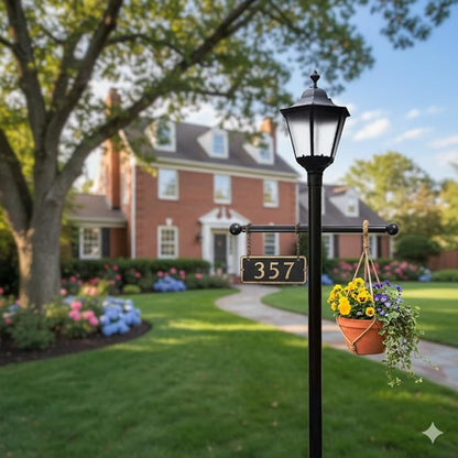 Cross Arm Replacement for Outdoor Lamp Posts, Weather Resistant Light Rod with Hanging Sign Bracket, Decorative Post Accessory (Single Pack)