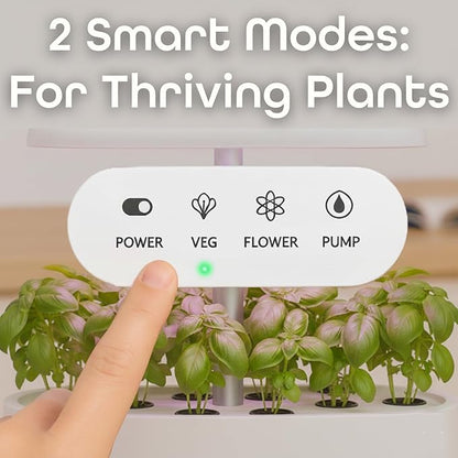 Nouri 12 pod Smart Garden for Home Cooks | w/Heirloom Salad | Hydroponics Growing System | LED Grow Lights | Indoor Herb Garden Kit | Herb Growing Kit Indoors for Plant Lovers, Gardeners, Kitchen