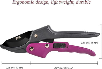 Garden clippers, premium Germany pruners, Work 3 times easier, professional pruning shears, cutting rose, flower, hedge, stem, tree, Sharp gardening scissors, Arthritis weak hand snips (Japanese-2, 1)