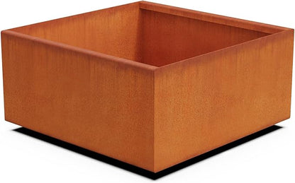 PLANTERCRAFT Corten Steel Planter Square Cube Metal Garden Box Heavy Duty | Made in USA | Fully Assembled | Commercial Residental Outdoor