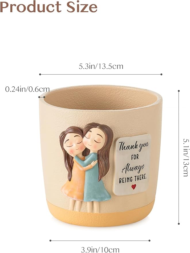 Gardening Gifts for Women: 5.3in Plant Pot Gifts for Gardener - Plant Mom Gifts for Gardener - Plant Pot Garden Gifts for Mom Friends Lady Christmas Birthday Mothers Day