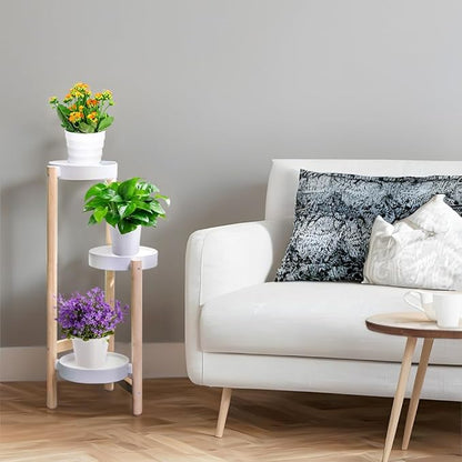 Plant Stand Indoor, 3 Tier Bamboo Plant Stands Corner Plant Stand for Multiple Plants, Tall Plant Shelf Plant Holders for Indoor, Outdoor, Corner, Living Room, Balcony, and Bedroom