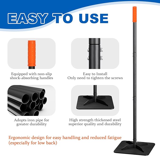 Steel Tampers Tool 8 X 10 Inch,Labor-Saving All-Steel Heavy-Duty, Landscaping, Installing Pavers and Repairing Asphalt Pavements, Black