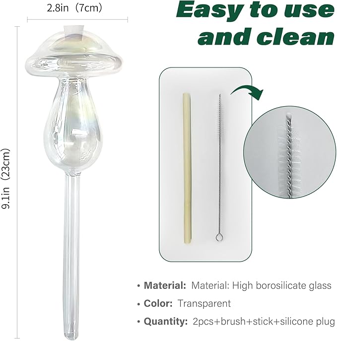 2 Pcs Glass Self Watering Globes, Iridescent Automatic Plant Waterer Bulbs Devices for Indoor & Outdoor Plants, Slow Release Watering Devices System for Various Plants (Top-Fill 2pcs)