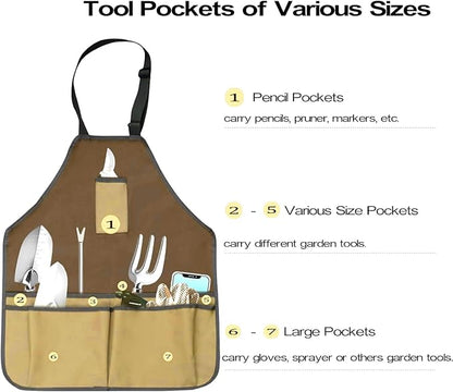 Gardening Apron - Tool Bags & Aprons Tote Storage Bag with Pockets Tool Apron Practical Gardening Gifts for Men