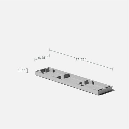 Veradek Midori Long Trough Planter (Light Grey, 31 inch - 2 Pack with 2 Saucer Trays)
