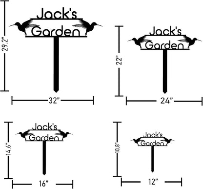 Personalized Metal Garden Sign with Stake, Custom Garden Decor for Outdoor, Custom Family Name Sign, Patio Decorations, Lawn Art, Farmhouse Decorative, Housewarming Gift (CstmDesign9)