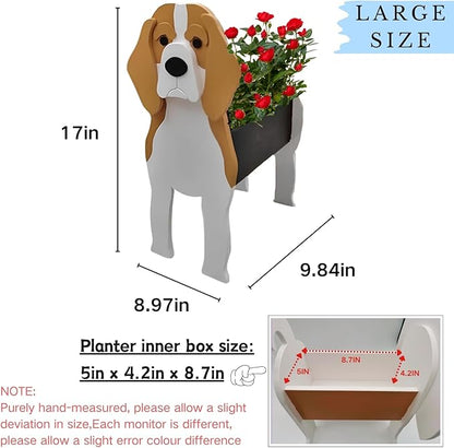 Beagle Dog Planter Plant Pots,Cute Large Dog Flower Planter,Gifts for Pet Lovers,Unique Animal Plant Pots,Office,Indoor Outdoor Garden Decor(9.84 * 8.97 * 17in)