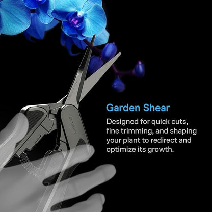 AC Infinity 6.6” Stainless Steel Pruning Shear with Cleaning Kit, Lightweight Ergonomic Design, Nonstick Teflon Coated Blades for Gardening, Hydroponics, Grow Tents