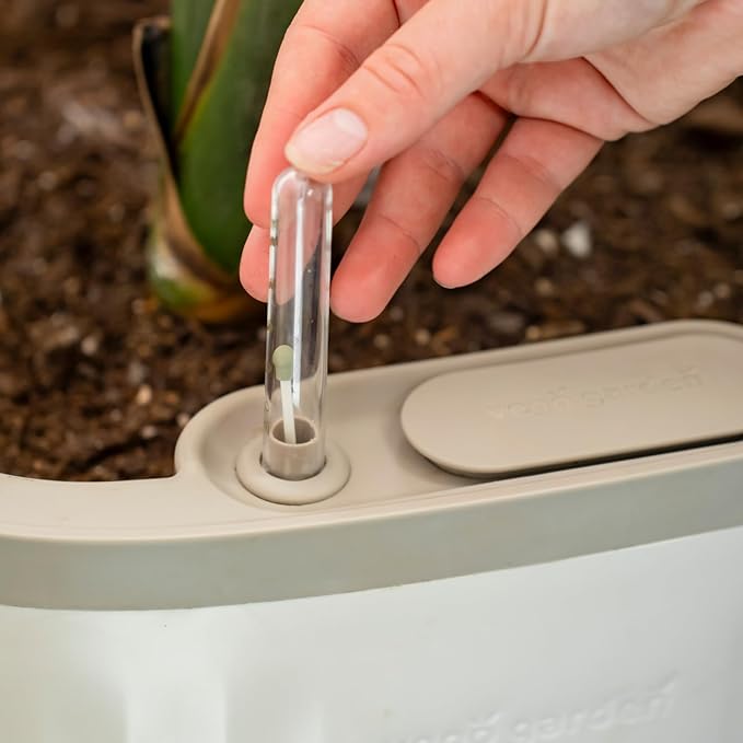 Vego garden Self Watering Pots Home Planters with Water Gauge for Effortless Indoor Plants Cream White 2 Pack No Trellis
