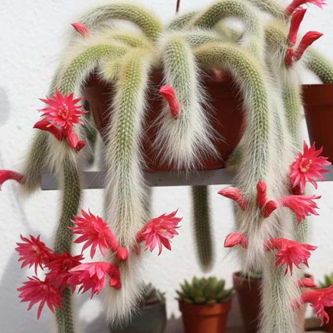Live Monkey Tail Cactus Plant, Trailing Cactus Succulent, 6-8 Inches Tall, Ready for Growing