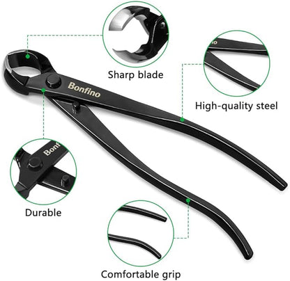 Bonsai Concave Cutter 8.3 inch, Heavy Duty Bonsai Clipper, Professional Grade Manganese Steel, Precision Branch Pruning Tool