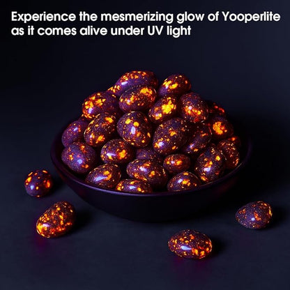 Yooperlite Healing Crystal Stone Set - 24 Pieces, 0.6" Natural & Polished Stones for Healing, Meditation, Reiki, Chakra, Crafting & Decoration