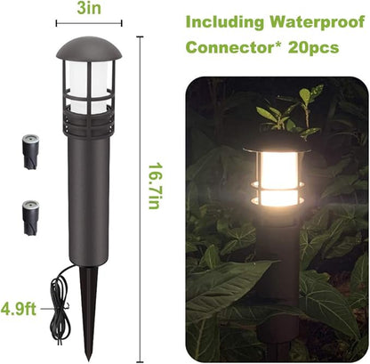 VOLISUN Outdoor LED Landscape Lighting,8-Pack 3W 12V Low Voltage Pathway Lights,Outdoor Waterproof Garden Lights,Aluminum Housing ETL Listed,CRI 90+,3000K Warm White for Driveway Sidewalk
