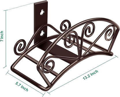 TomCare Garden Hose Holder Heavy Duty Water Hose Holder Solid Metal Hoses Hanger Wall Mount Decorative Durable Garden Hoses Storage Hose Reel Hose Organizer for Outside Yard, Bronze